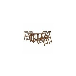 SET TAVOLO LEGNO + 4 SEDIE QUADRO VETTE 04336