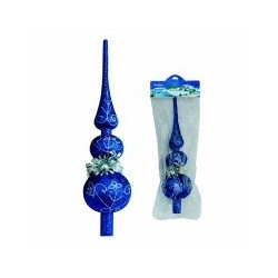 PUNTALE ALBERO GLITTER BLU cm 30 REMAGI 03538