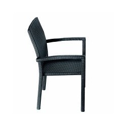 POLTRONA S-RATTAN CANCUN BLACK VETTE