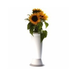 VASO FIORI JOLLY C/BASE BIANCO cm 14 h 35