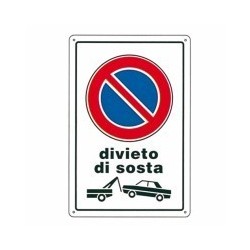 CARTELLO DIVIETO DI SOSTA R.F. 20x 30 PLASTICA