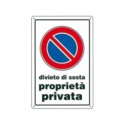 CARTELLO DIVIETO DI SOSTA P.P. 20x 30 PLASTICA