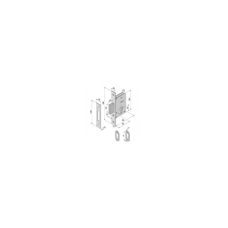 SERRATURA INF.LEGNO 020.70.00.0 WELKA SERRATURA INF.LEGNO 020.70.00.0 WELKA