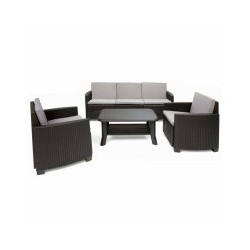 SALON ROTIN STROMBOLI SET ANTHRACITE PROGARDEN