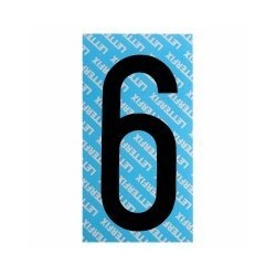 NUMERO ADESIVO NERO SERIE T 6 LETTERFIX