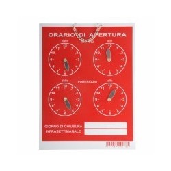 CARTELLO ORARIO 4 OROLOGI TEMPOPOL BLU cm 16x21