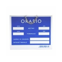 CARTELLO ORARIO APERTURA TEMPOPOL BLU cm 15x11
