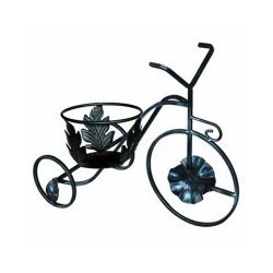 PORTAVASO BICICLETTA 1P TONDO NERO/RAME 22 50019