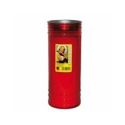 CERO VOTIVO PADRE PIO ROSSO MAXI 8x21