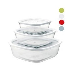 CONTENITORE FRIGO QUADRO FORME CASA Pz.3 bianco