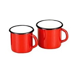 TAZZA MUG SMALTATA ROSSO RODY cm 8