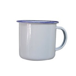 TAZZA MUG SMALTATA BIANCO RODY - cm 8