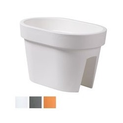 VASO LOFLY RAILING OVALE cm 40x27 h 25 bianco