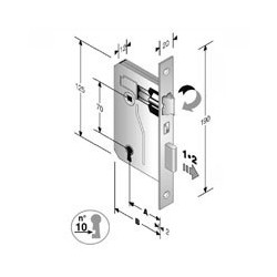 SERRATURA PATENT BORDI QUADRI 8X70 E25