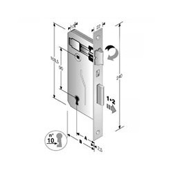 SERRATURA PATENT BORDI QUADRI 8X90 E30