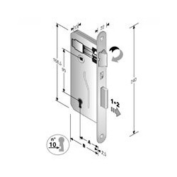 SERRATURA PATENT BORDI TONDI 8X90 BR E25