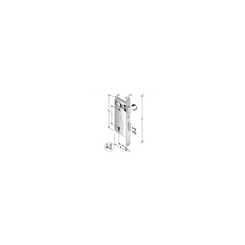 SERRATURA PATENT BORDI TONDI 8X90 BR E30 SERRATURA PATENT BORDI TONDI 8X90 BR E30