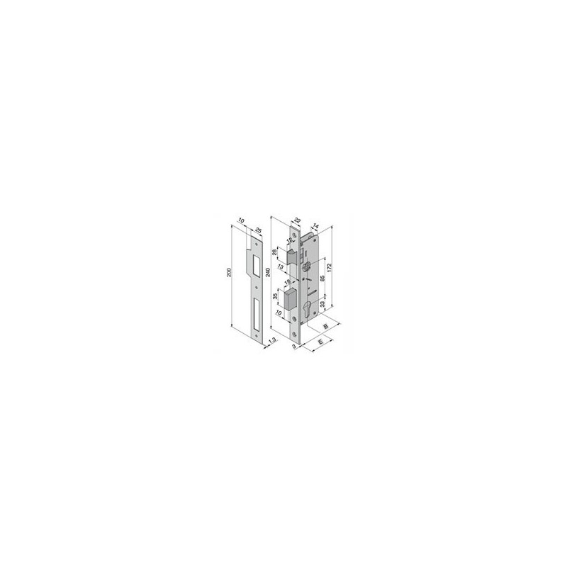 SERRATURA INF.LEGNO 015.35.00.0 SERRATURA INF.LEGNO 015.35.00.0