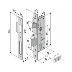 SERRATURA INF.LEGNO 015.30.00.0 + 700.22.28