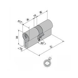 CILINDRO INFILARE YALE 700.34.48 mm 34-48-92