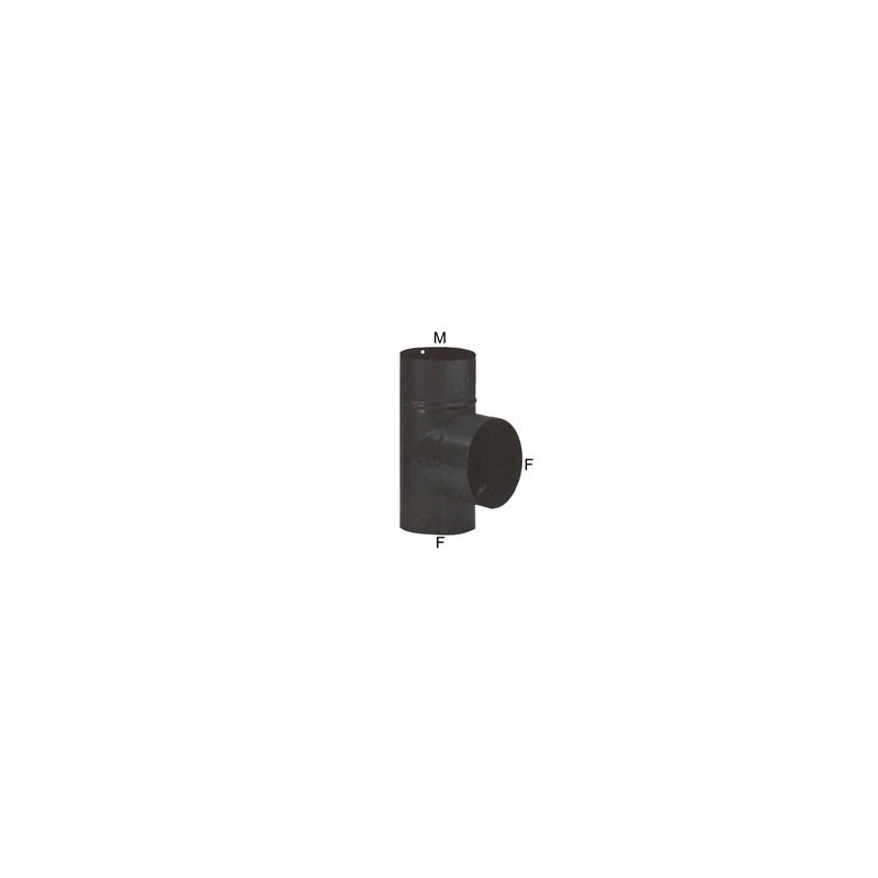 GOMITO T SMALTATO NERO OPACO cm 10 GOMITO T SMALTATO NERO OPACO cm 10