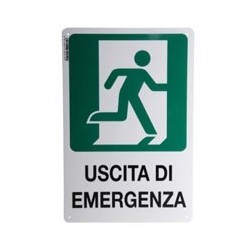 CARTELLO USCITA EMERGENZA 20x 30 PLASTICA