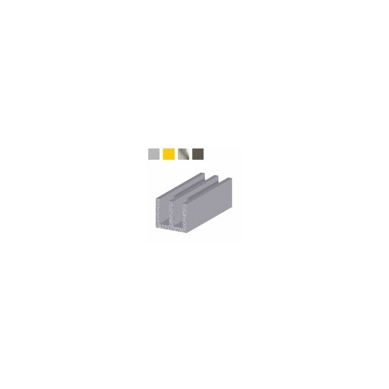 ALLUMINIO CANALINA DOPPIA U mm 16x12x1 h 200 argento ALLUMINIO CANALINA DOPPIA U mm 16x12x1 h 200 argento