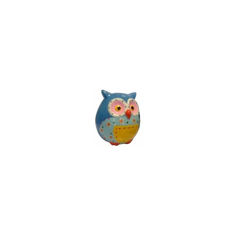 TIRELIRE HIBOU DECORÉE cm 12x12x13,5