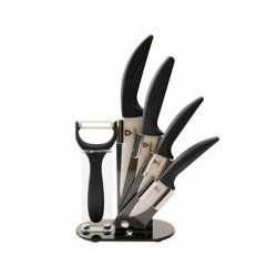 CEPPO COLTELLI CERAMICA NERI Set Pz.5