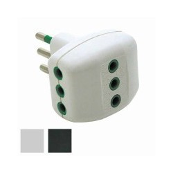 ADATTATORE TRIPLO 10A+T BIANCO 82200 FME