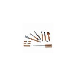 POSATE BARBECUE Set Pz.12 ACCIAIO/LEGNO 681003 BST