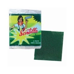 SPUGNA FIBRA VERDE PULIZIA CUCINA SCINTILLA