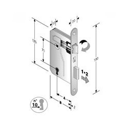 SERRATURA PATENT mm 8x70 E25 BT BRONZATA GB