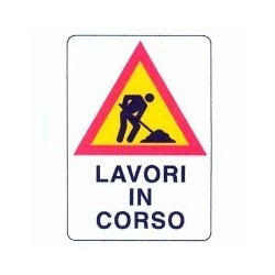 CARTELLO LAVORI IN CORSO 48x 68 PLASTICA