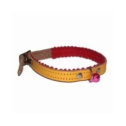 COLLARE CANI CUOIO CAMPANELLO mm 12 cm 33